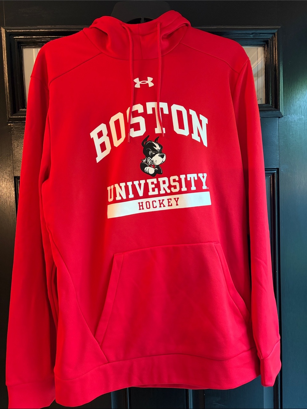 Under Armour Men's Boston University hockey Red Crewneck Hoodie